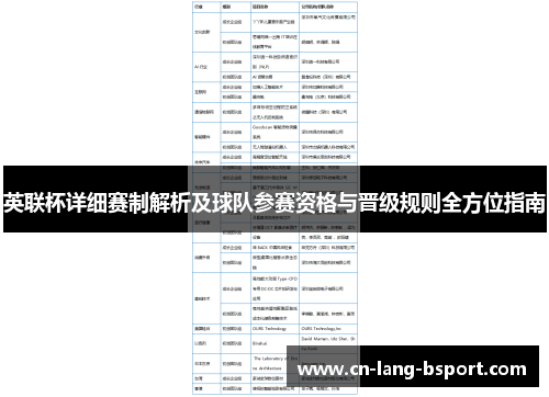 英联杯详细赛制解析及球队参赛资格与晋级规则全方位指南